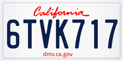 CA license plate 6TVK717