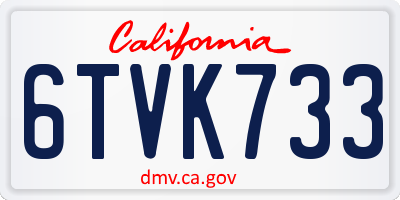 CA license plate 6TVK733