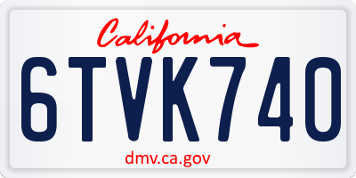 CA license plate 6TVK740