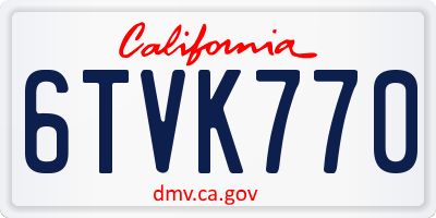 CA license plate 6TVK770