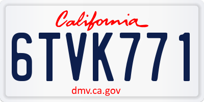 CA license plate 6TVK771
