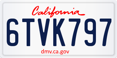 CA license plate 6TVK797