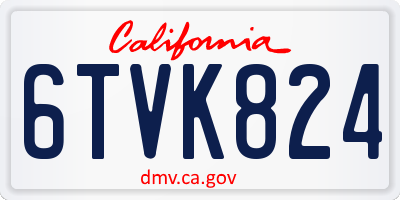 CA license plate 6TVK824