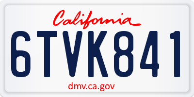 CA license plate 6TVK841