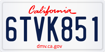 CA license plate 6TVK851