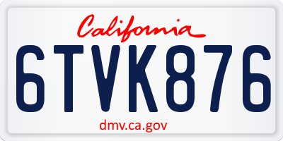 CA license plate 6TVK876