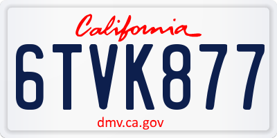 CA license plate 6TVK877