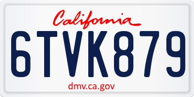 CA license plate 6TVK879