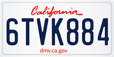 CA license plate 6TVK884