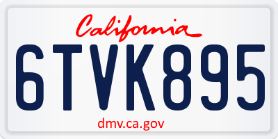 CA license plate 6TVK895