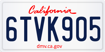 CA license plate 6TVK905