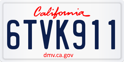 CA license plate 6TVK911