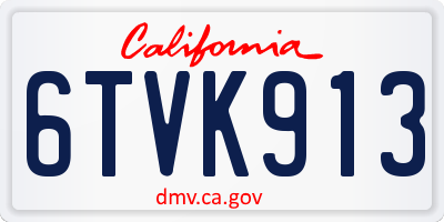 CA license plate 6TVK913