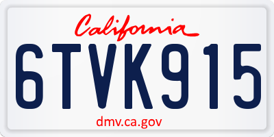 CA license plate 6TVK915