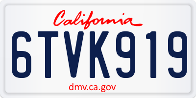 CA license plate 6TVK919