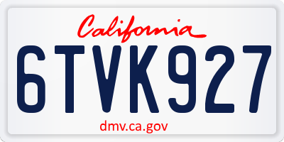 CA license plate 6TVK927