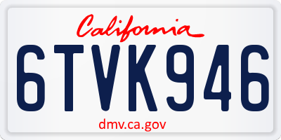 CA license plate 6TVK946