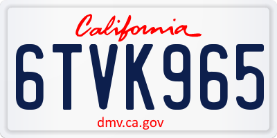 CA license plate 6TVK965