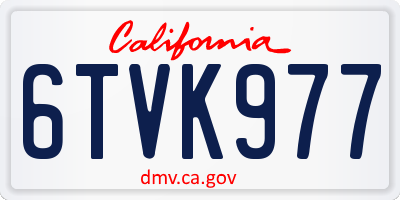 CA license plate 6TVK977