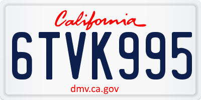 CA license plate 6TVK995