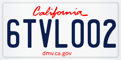 CA license plate 6TVL002