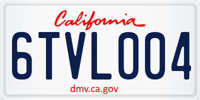 CA license plate 6TVL004