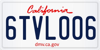 CA license plate 6TVL006