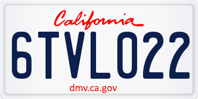 CA license plate 6TVL022