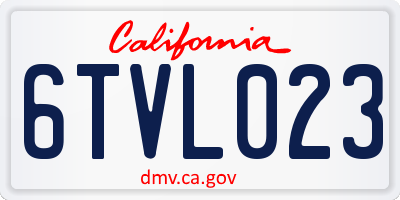 CA license plate 6TVL023