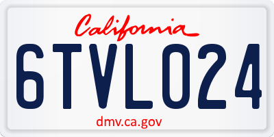 CA license plate 6TVL024