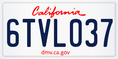 CA license plate 6TVL037