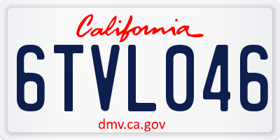 CA license plate 6TVL046
