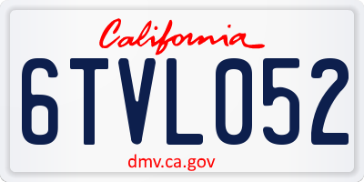CA license plate 6TVL052