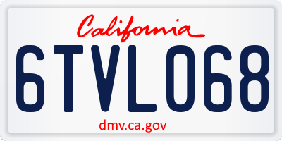 CA license plate 6TVL068