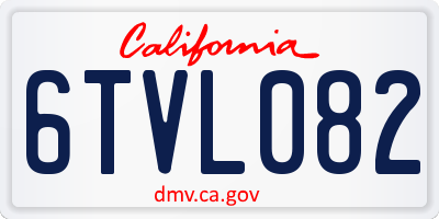 CA license plate 6TVL082