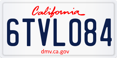 CA license plate 6TVL084