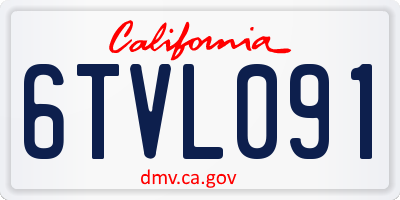 CA license plate 6TVL091