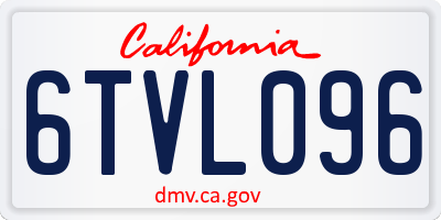 CA license plate 6TVL096