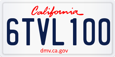 CA license plate 6TVL100