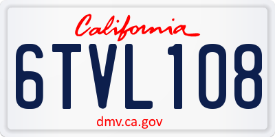 CA license plate 6TVL108