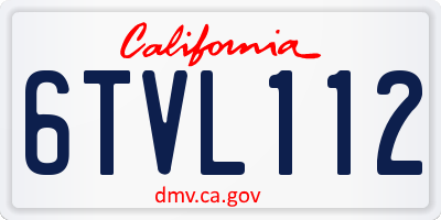 CA license plate 6TVL112