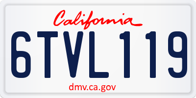CA license plate 6TVL119