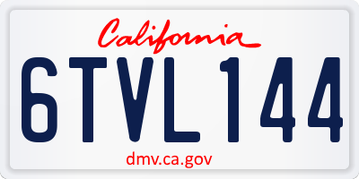 CA license plate 6TVL144