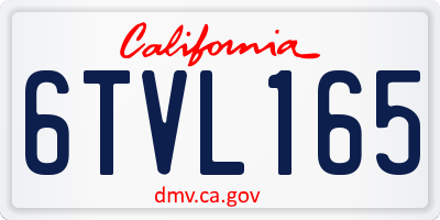 CA license plate 6TVL165