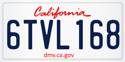 CA license plate 6TVL168
