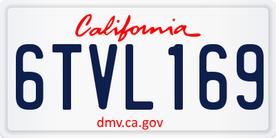 CA license plate 6TVL169