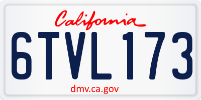 CA license plate 6TVL173