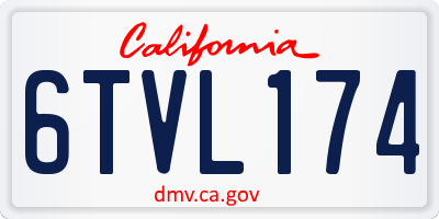 CA license plate 6TVL174