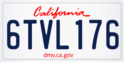 CA license plate 6TVL176