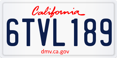 CA license plate 6TVL189